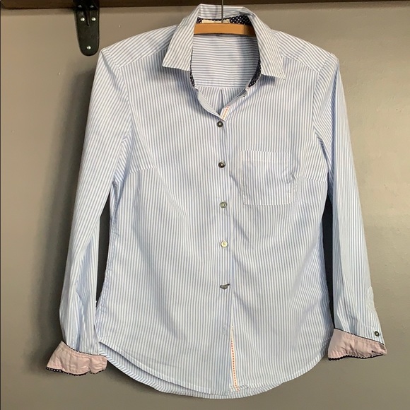 Pink, Polka dots, & Stripes button down - Picture 1 of 16